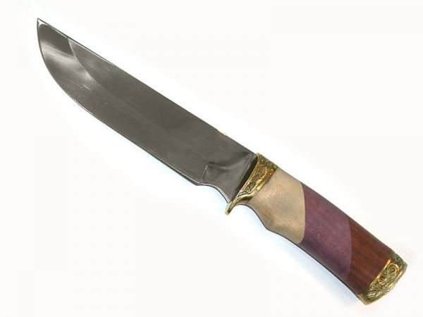 Нож на подставке "Привал" дамаск+рог